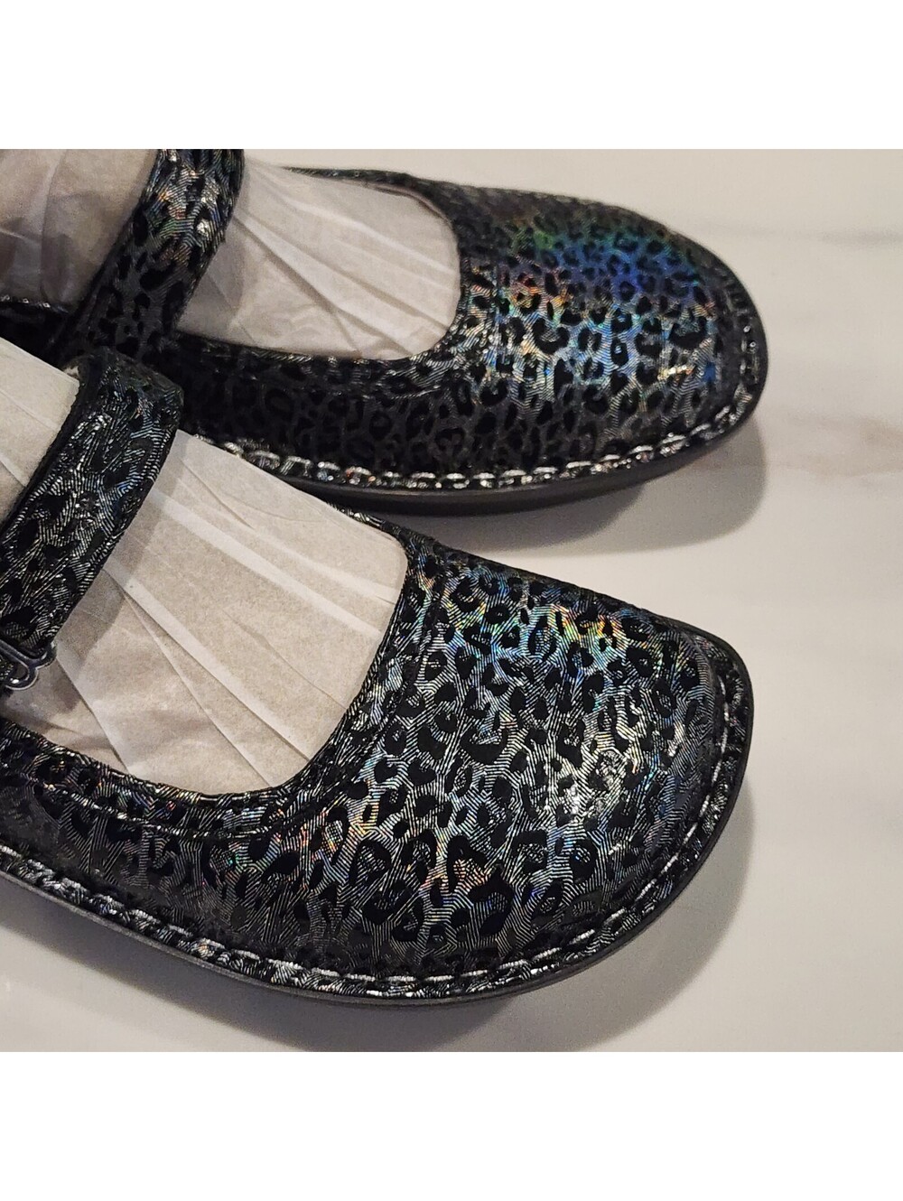 NIB Alegria Belle Wilder Mary Jane Shoes Black Multi Leather 8–8.5 - Picture 6 of 7